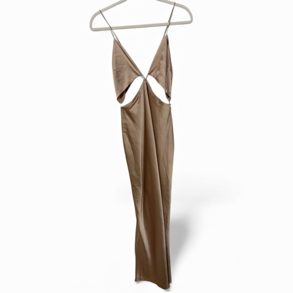 Princess Polly Cutout Champagne Dress